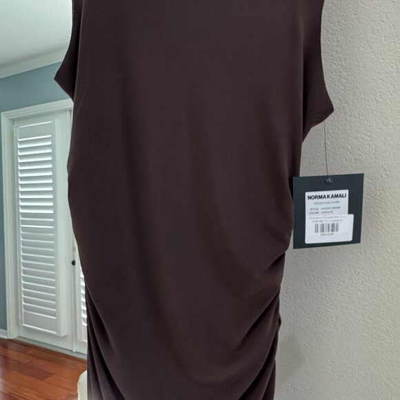 Norma Kamali Sleeveless Brown Mini Dress Small - Picture 7 of 10